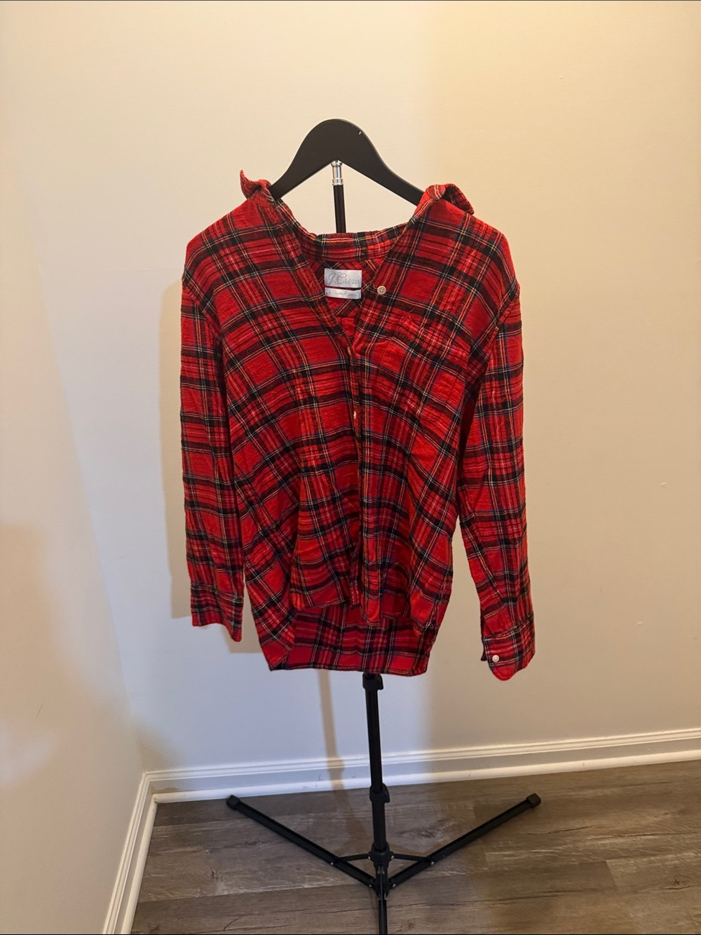 J. Crew Red and Black Plaid Long-Sleeve